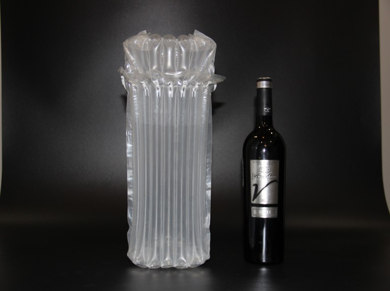 Air column bag is used to protect wine bottle