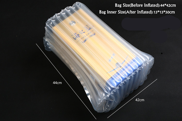 bubble cushion wrap wine bottle air column packaging,air filled bags packaging